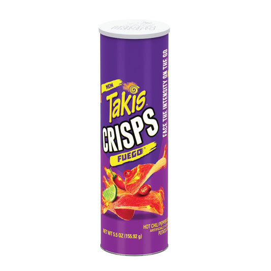 Takis Crisps Fuego Hot Chili Pepper & Lime Flavored Potato Crisps, 155.92g