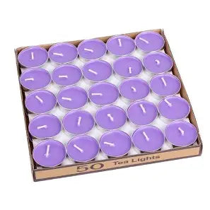 Tea Light Candle Purple 10 g × 50 Pcs