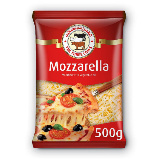 The Three Cows Shredded Mozzarella Cheese 500g