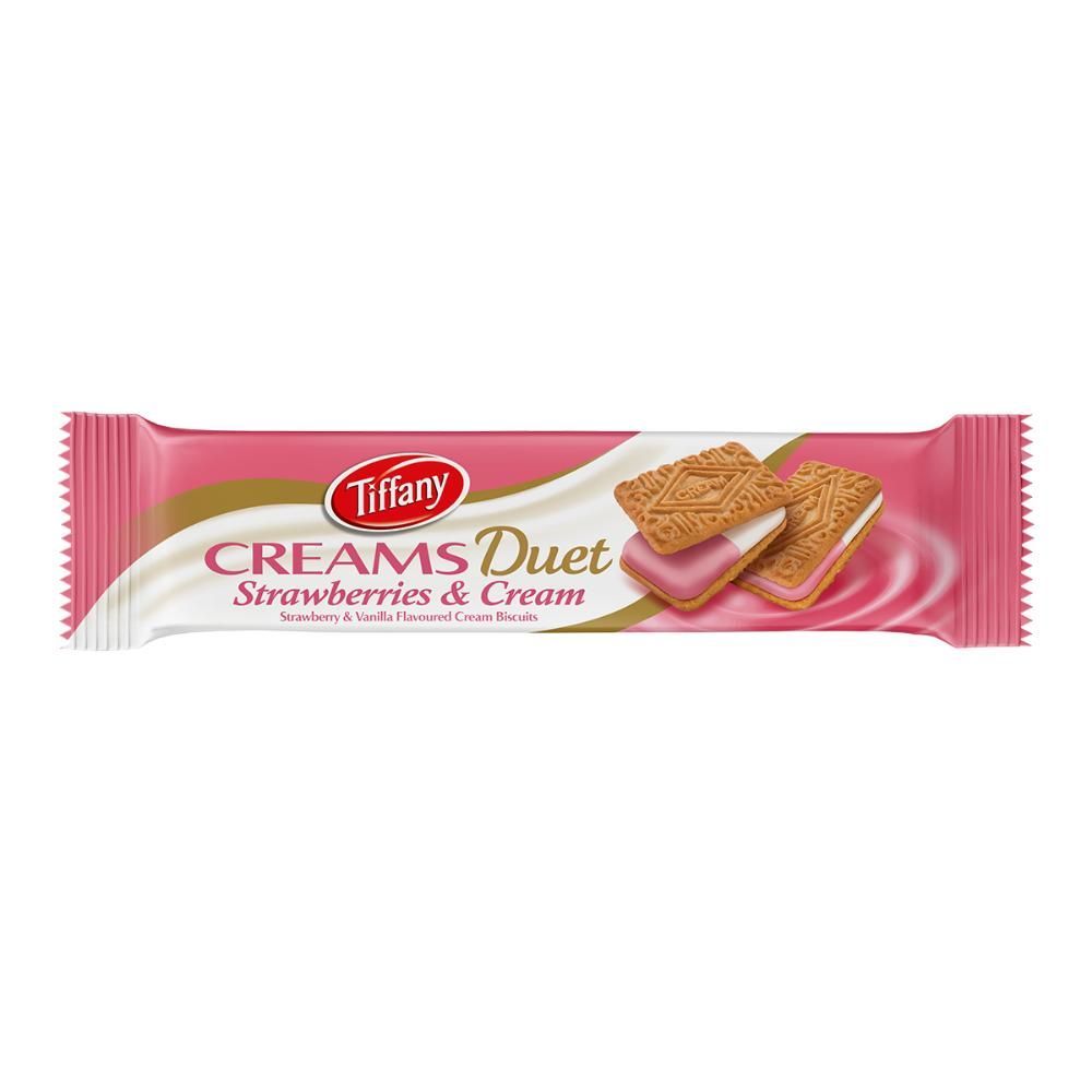 Tiffany Creams Duet Strawberries & Cream Cream Sandwich Biscuits,80g