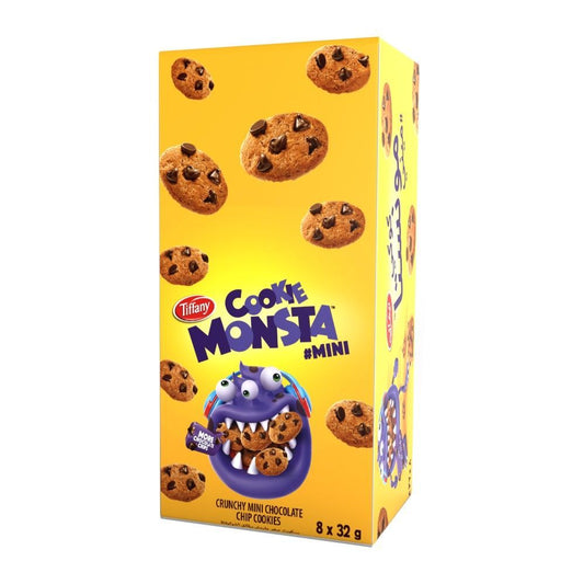 Tiffany Cookie Monsta Mini Chocolate Chip Cookies, 8x32g