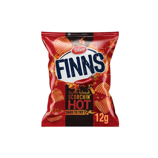 Tiffany Finns Crinkled Potato Chips Scorchin' Hot, 12g