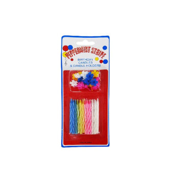 Party Birthday Candles and Candle Holders 1 Set