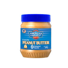 American Harvest Crunchy Peanut Butter, 340g/Creamy peanut butter