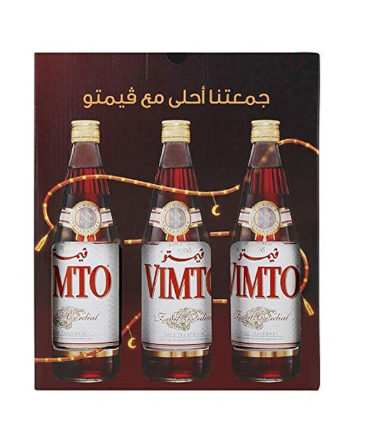 Vimto Fruit Cordial Syrup in Glass Bottle, 3x710ml