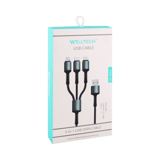 WELLTECH 3-IN-1 USB DATA CABLE DC-W401