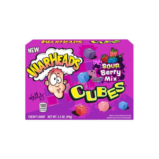 Warheads Cubes Sour Berry Mix Chewy Candy Box, 99g