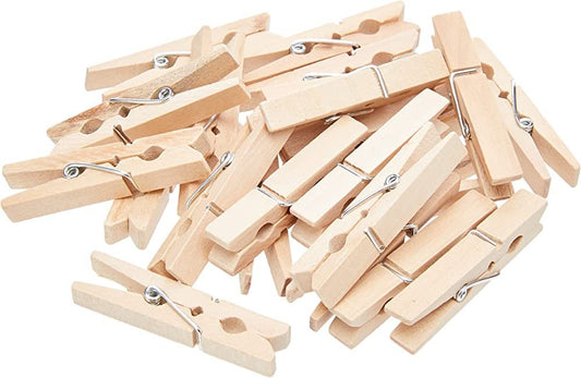 Wooden Cloth Pegs, 24 Pieces