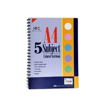IBC Side A4 5 Subjects Notebook, 100 Sheets