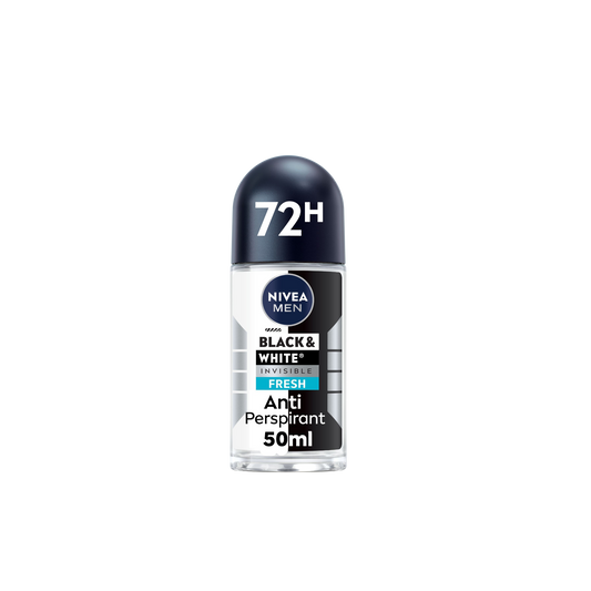 Nivea Men Black & White Roll-On Deodorant 72H, 150ml
