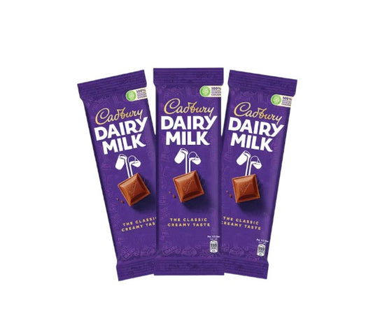 Cadbury Dairy Milk Plain Milk Chocolate Bar, 3x90g