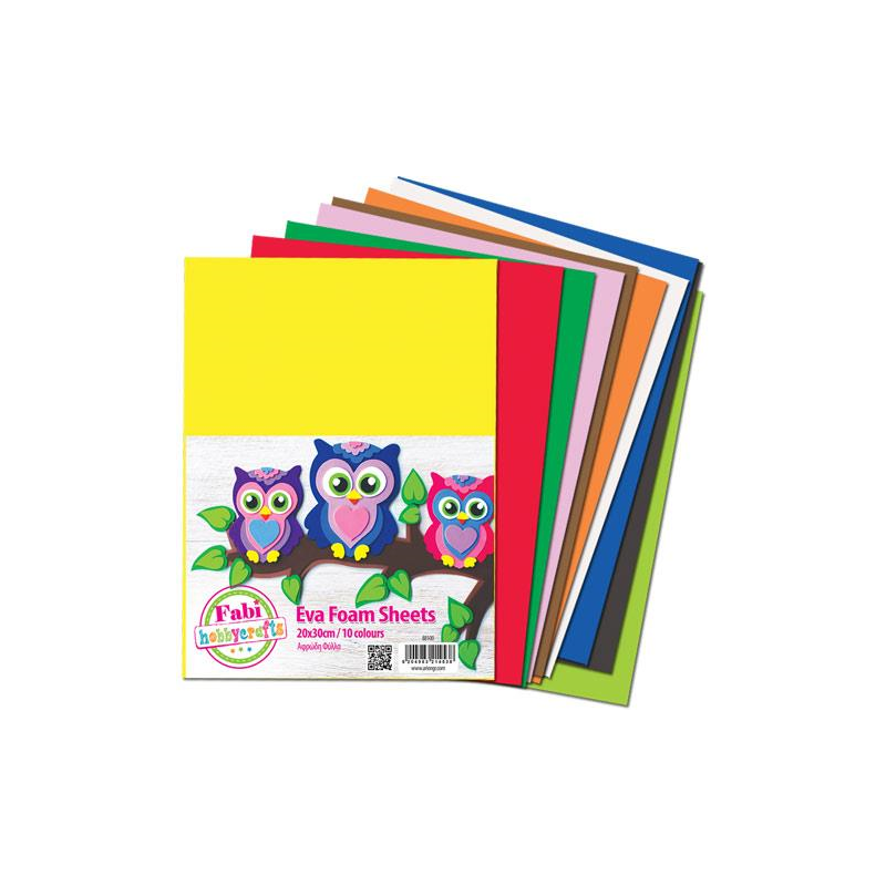 Chiisen Eva Foam A4 with Glue Assorted, 10 Pieces