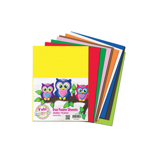 Chiisen Eva Foam A4 with Glue Assorted, 10 Pieces