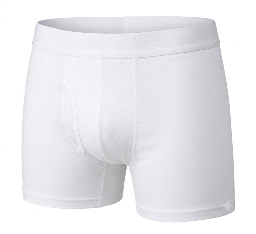 Long-leg trunk, long boxer trunk, or fitted boxer brief.white for men 1 Piece(XL)