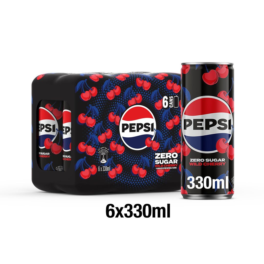 Pepsi Zero Soft Drink Wild Cherry, 6x330ml