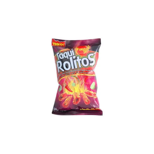 Taqui Rolitos Fuego Hot Chilli Pepper & Lime Tortilla Chips, 28g