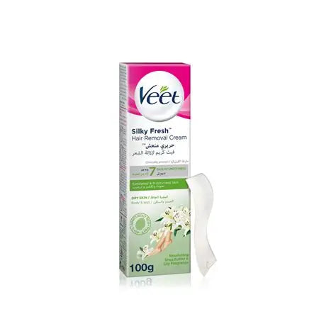 Veet Hair Removal Cream Shea Butter & Lily Fragrance for Dry Skin, 100g