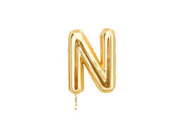Party Decoration Gold Foil Balloon Letter N, 1piece