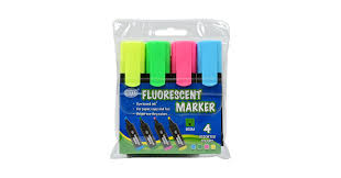 FIS Highlighter Fluorescent Markers 4 in 1