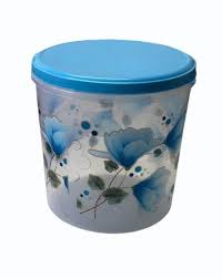City Centre Round Flower Print Plastic Container, 7L
