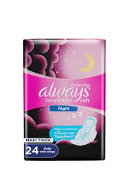 Always DreamZzz Maxi Thick Night Sanitary Pads with Wings, XL, 24 Pieces