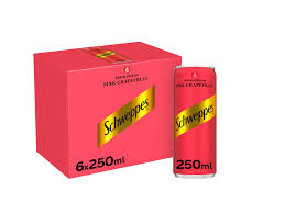 Schweppes Pink Grapefruit Drink, 6x250ml