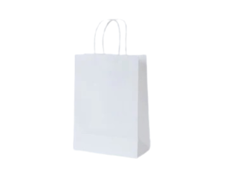 Gift Kraft Paper Bag Plain White Cover - Medium Size