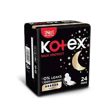 فوط صحية كوتكس ماكسي بروتيكت للحماية الليلية بأجنحة، 24 فوطة