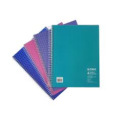 دفتر ماكسي حلزوني، غلاف مقوى، ٤ مواضيع، ١١ بوصة × ٨.٥ بوصة، ١٦٠ ورقة، ألوان متنوعة، MX-11-HCSUB4