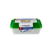 عبوة ميكروويف هوت باك مستطيلة سعة 500 مل، 5 قطع