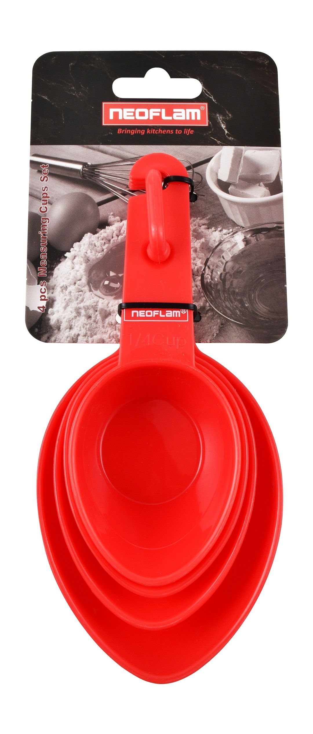 Neoflam Red Measuring Cups Set, 4 Pieces