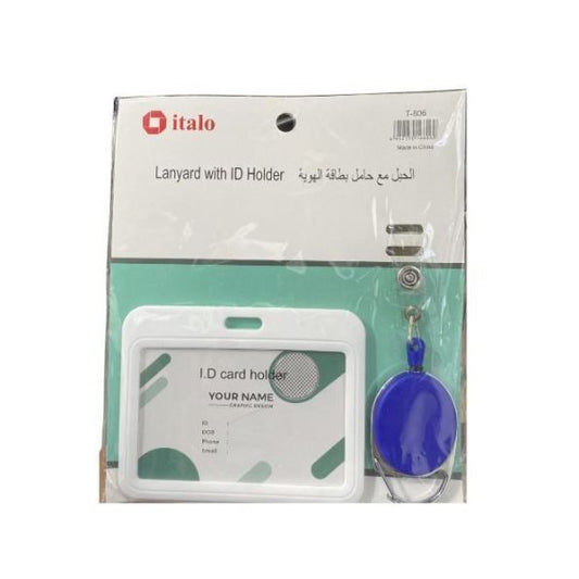 Italo Blue Lanyard with ID Holder