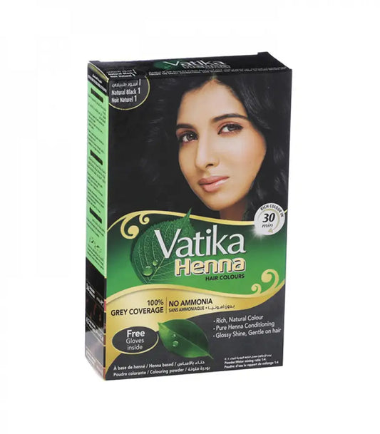 Vatika Naturals Natural Black Henna Hair Colour, 6x10g