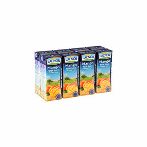 Lacnor Essentials No Added Sugar Mango Juice, 8x180ml