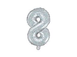Silver Numeric Foil Balloon 8 No.4124