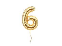 Happy Birthday Party Decoration Gold Foil Balloon-Number 6