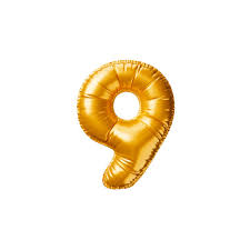 Helium Gold Balloon Number 9