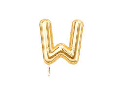 Party Decoration Gold Foil Balloon Letter W, 1pieces