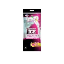 Clasico Ice Blush 3 Disposable Triple Blade Razor for Women, 3 Pieces