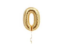 Gold Helium Number Balloon No. 0, 1 Piece