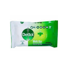 مناديل ديتول الأصلية المضادة للبكتيريا للبشرة للاستخدام على اليدين والوجه والرقبة، 10 قطع