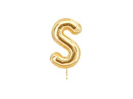 Party Decoration Gold Foil Balloon Letter S, 1piece