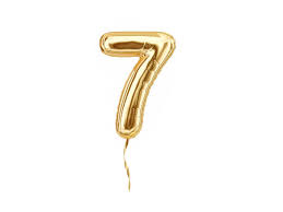 Gold Helium Number Balloon No. 7, 1 Piece