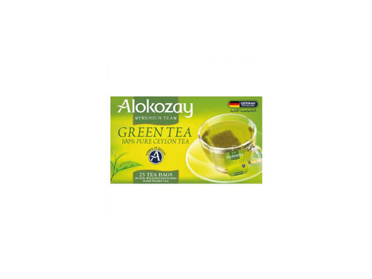 Alokozay Lemon Green Tea - 25 Tea Bags in Individual Foil Wrapped Envelopes