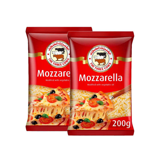 The Three Cows Mozzarella Shredded Cheese, 2x200g