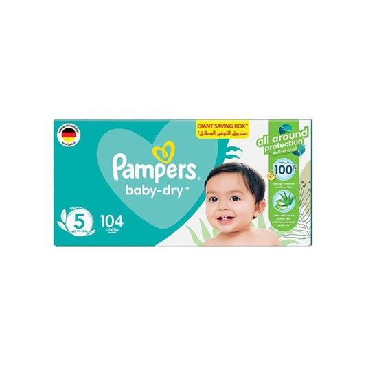 Pampers Baby-Dry Diapers, Size 5, 11-16 kg, 38 Diapers