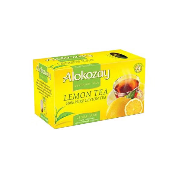 Alokozay Lemon Tea Bag - 25 Tea Bags in Individual Foil Wrapped Envelopes
