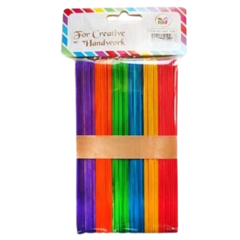 Multi-Colour Wooden Ice Cream Sticks Popsicles for Arts & Crafts Large Set, 50 Pieces