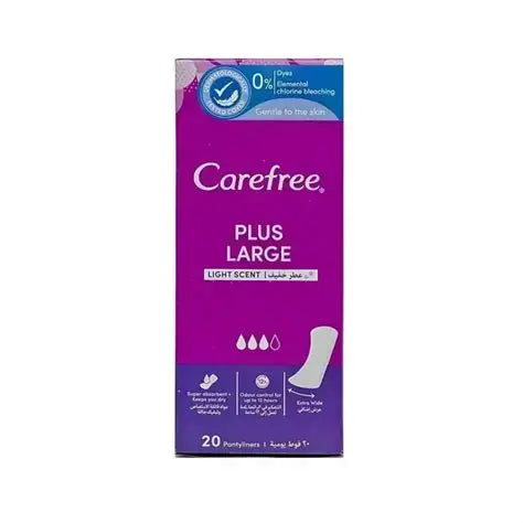 Carefree Plus Large Light Scent Pantyliners, 20 Pieces