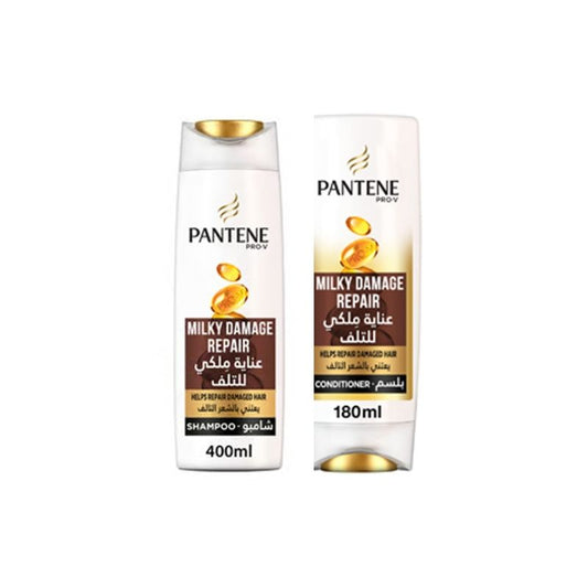 Pantene Pro-V Milky Damage Repair Shampoo, 2x400ml